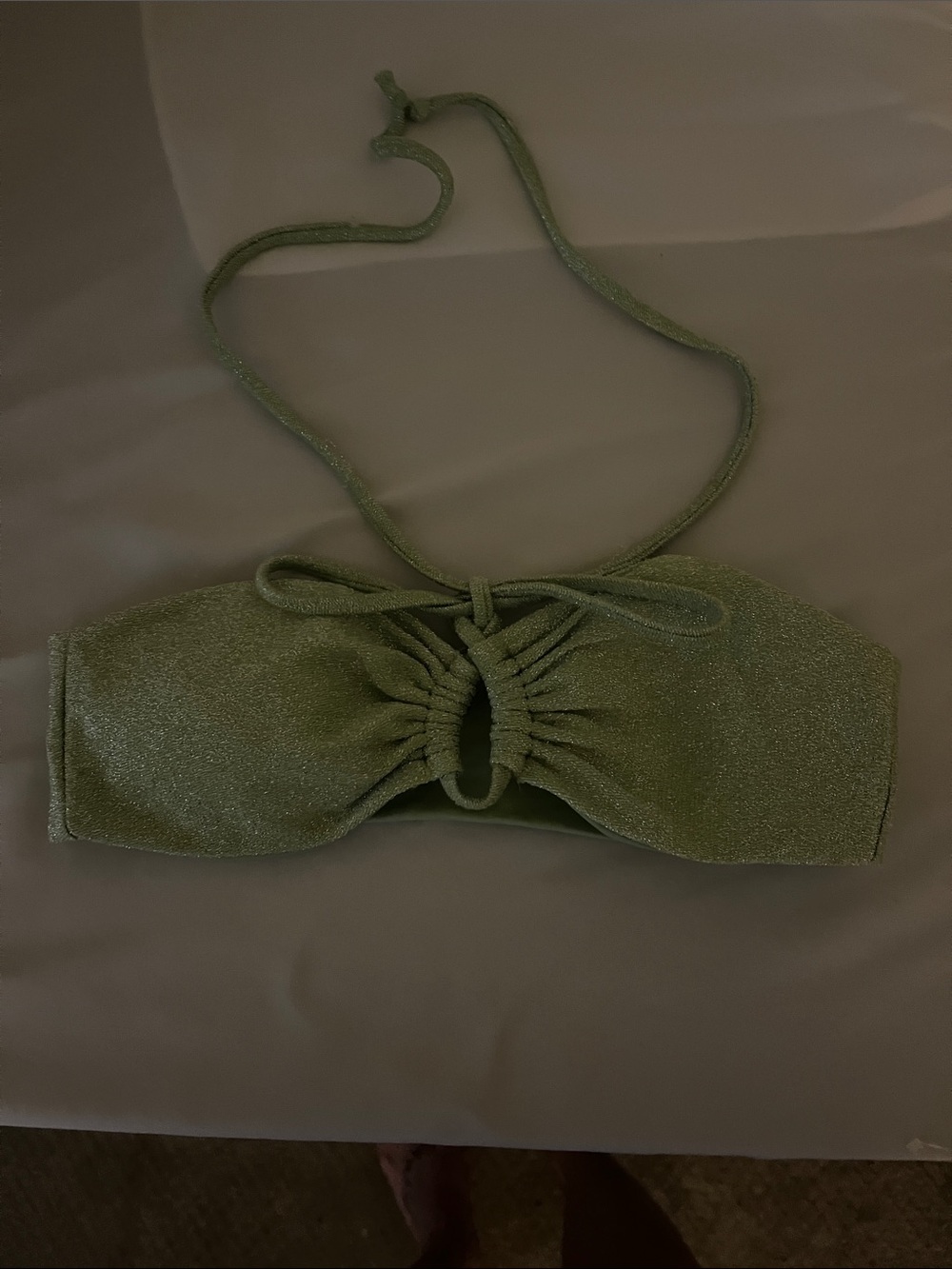 Lulu's Olive Green Shimmer Bandeau Halter Top